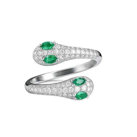 Immagine di Anello donna zirconia in acciaio inox-Snake