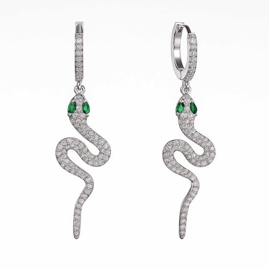 Immagine di Orecchini serpente zirconi elegante Donna - Snake