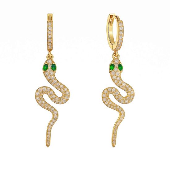Immagine di Orecchini serpente zirconi elegante Donna - Snake