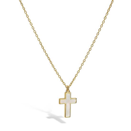 Immagine di Collana Acciaio Inox Croce Unisex  - Croce Madreperla