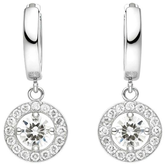 Immagine di Orecchini Pendente tondo Zirconi Elegante Donna -  Luminosa Sfera