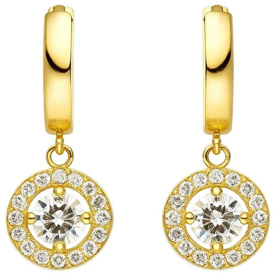 Immagine di Orecchini Pendente tondo Zirconi Elegante Donna -  Luminosa Sfera