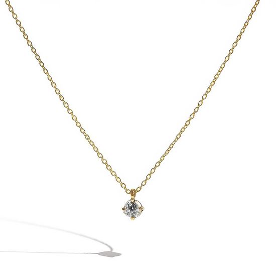 Immagine di Collana Acciaio Inox Zirconia Donna Elegante- Punto Luce