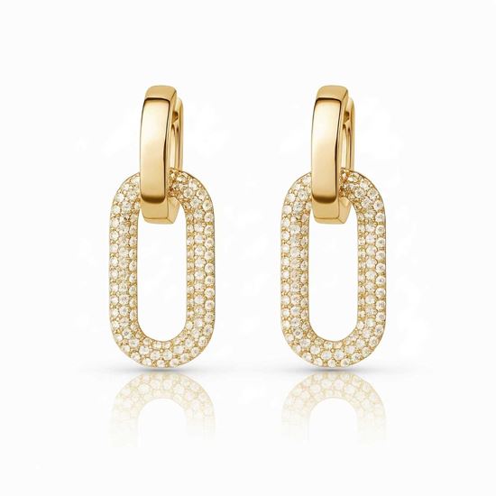 Immagine di Orecchini Pendente Zirconi donna elegante -  Ornella