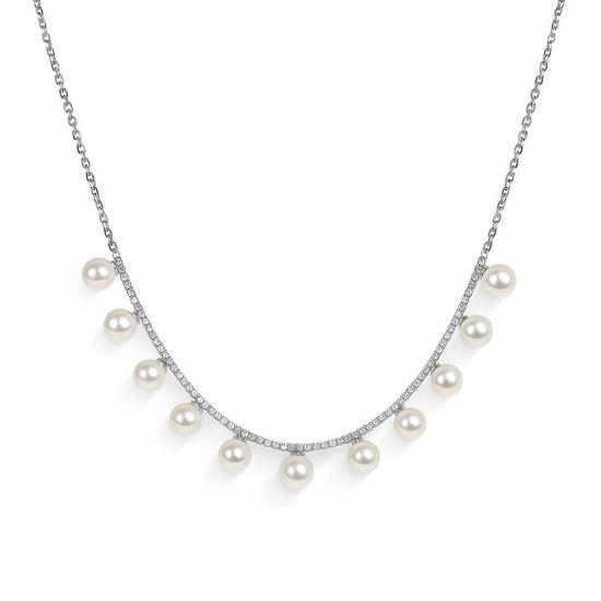 Immagine di Collana Perle Acciaio Inox Elegante Donna  -  Adoro