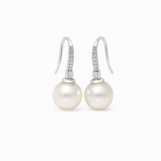 Immagine di Orecchini Perla 12mm Zirconi Elegante Donna - Glory