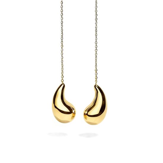 Immagine di Orecchini Pendenti a goccia  Ago filo Acciaio Inox - Anika