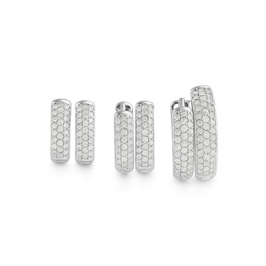 Immagine di Orecchini a Cerchio Zirconi Acciaio Inox Donna Elegante - Anita