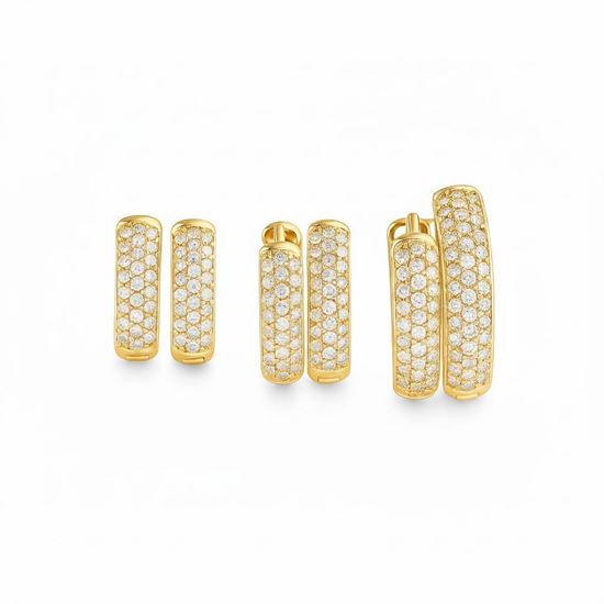 Immagine di Orecchini a Cerchio Zirconi Acciaio Inox Donna Elegante - Anita