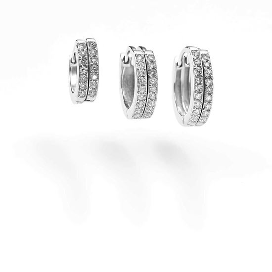 Immagine di Orecchini a Cerchio Zirconi Elegante Donna - Gina