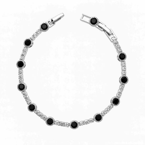 Immagine di Bracciale taglio round in acciaio inox-rubino