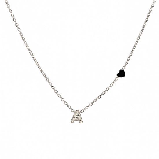 Immagine di Collana Acciaio Inox Lettere Zirconi - Letterine