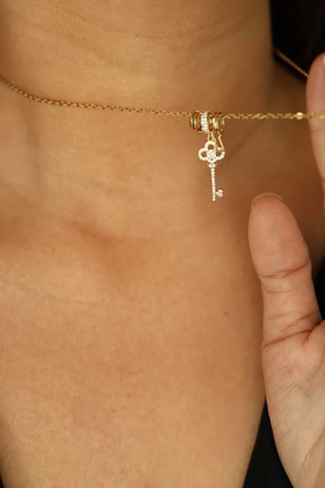 Immagine di Collana a Chiave porta fortuna Elegante Donna Zirconi -  Mira key