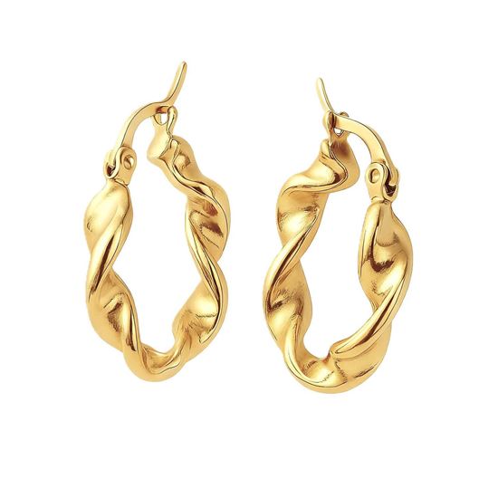 Immagine di Orecchini a Cerchio Acciaio Inox Elegante Donna - Corona