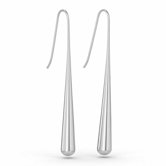 Immagine di Orecchini a Goccia Lunghi Acciaio Inox Donna Simple - Flu