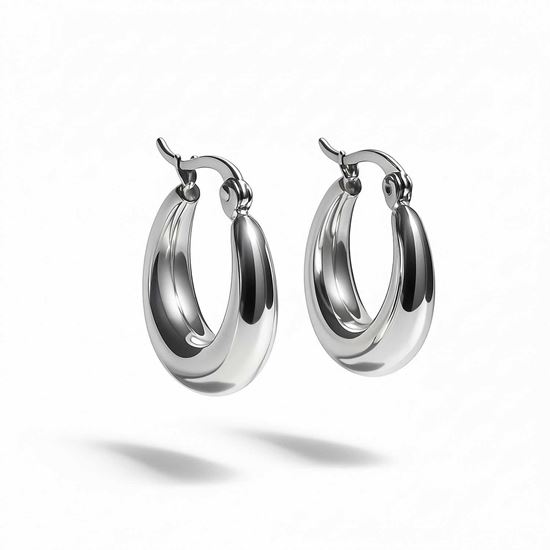 Immagine di Orecchini a Cerchio Acciaio Inox Donna Simple Elegante - Effie