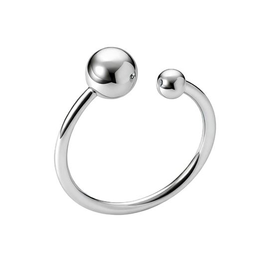 Immagine di Anello acciaio inox regolabile color argento oro -Cute Ball