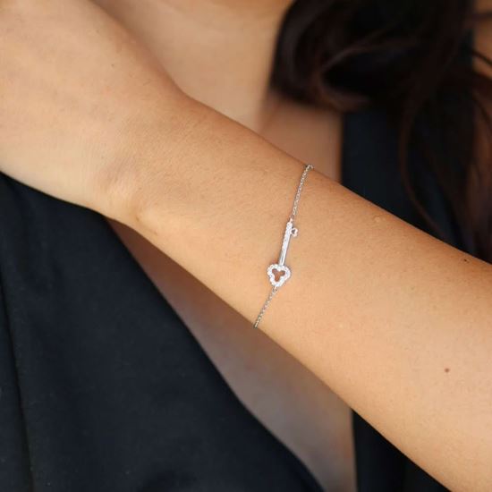 Immagine di Bracciale sottile donna  in acciaio -Love key