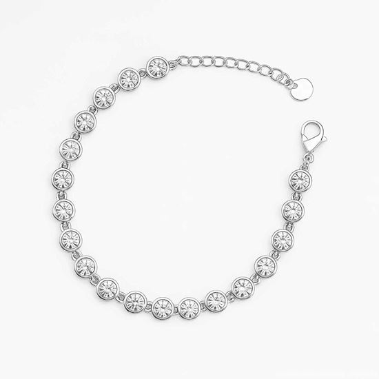 Immagine di Bracciale tennis taglio round in acciaio- Lucky