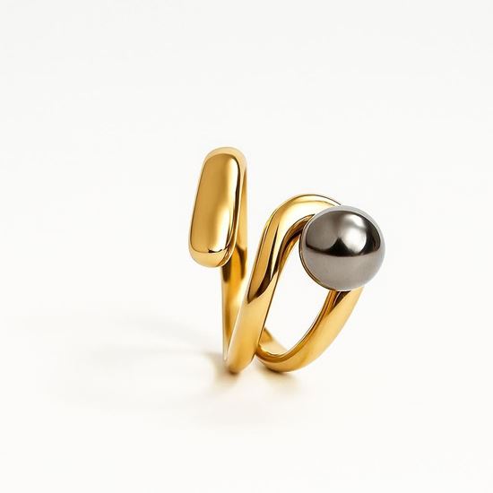 Immagine di Anello bicolor in acciaio inox - Dorthy Blocks