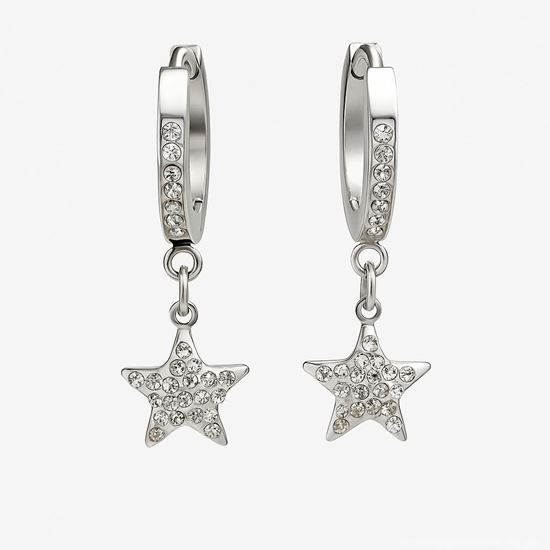 Immagine di Orecchini Zircone Acciaio Inox Stella - Star