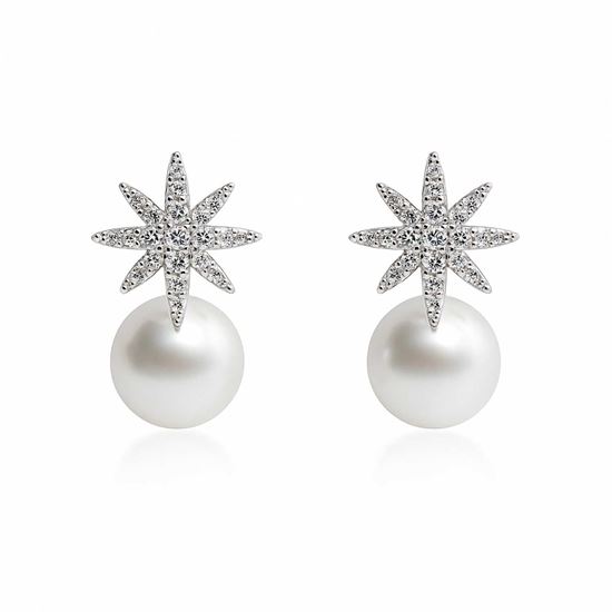 Immagine di Orecchini Stella Argento S925 Perla d'acqua dolce Naturale - Giglia