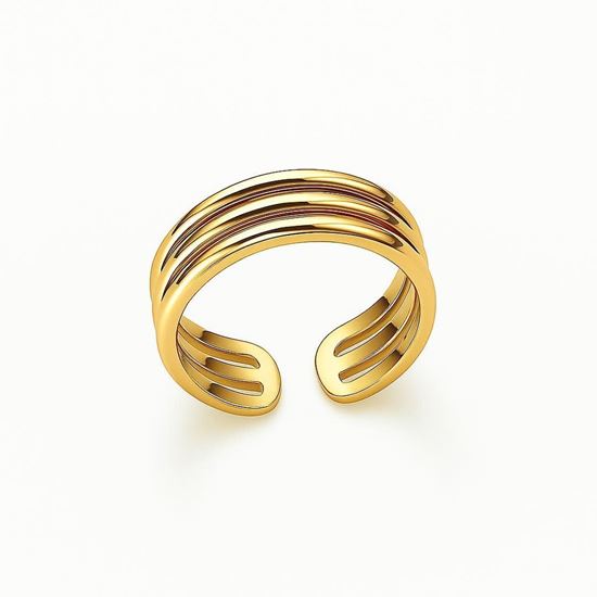 Immagine di Anello acciaio inossidabile color oro argento regolabile - Chloe