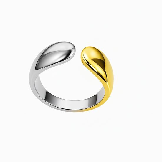 Immagine di Anello fede aperta bicolor-Twins