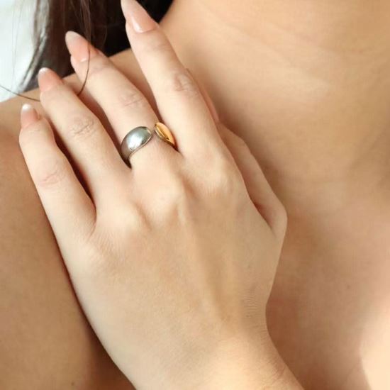 Immagine di Anello fede aperta bicolor-Twins