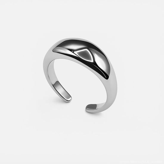 Immagine di Anello classico semplice fedina in acciaio inox- Inna