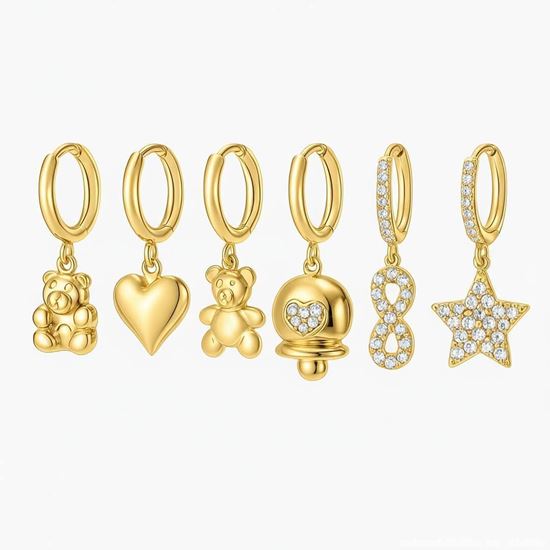 Immagine di set orecchini charm bear star