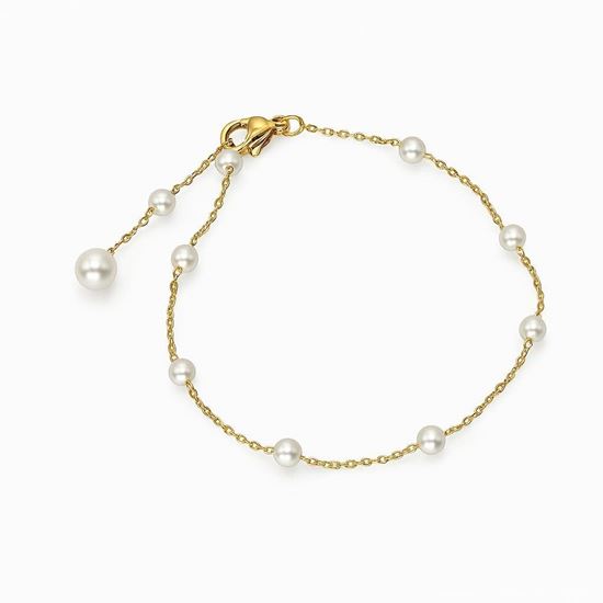 Immagine di Bracciale donna regolabile acciaio -Perlina