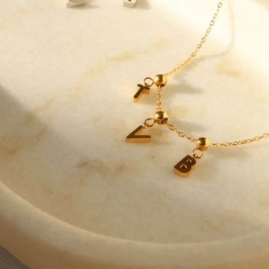 Immagine di Braccialetto  lettere TVB ad ago Regolabile-Inacnto