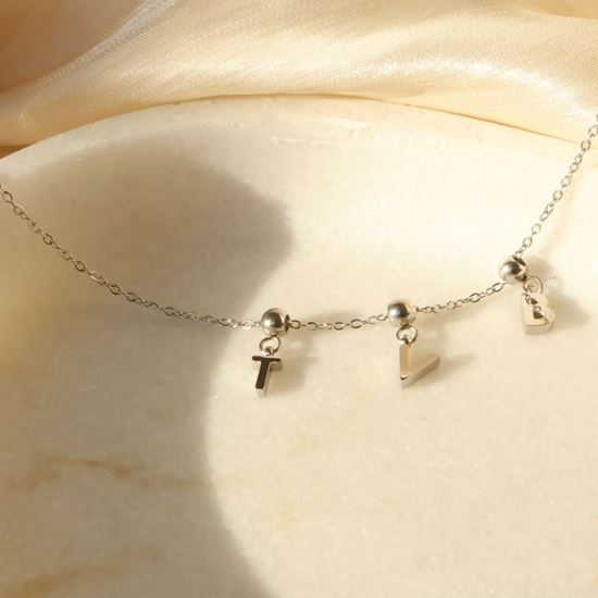 Immagine di Braccialetto  lettere TVB ad ago Regolabile-Inacnto