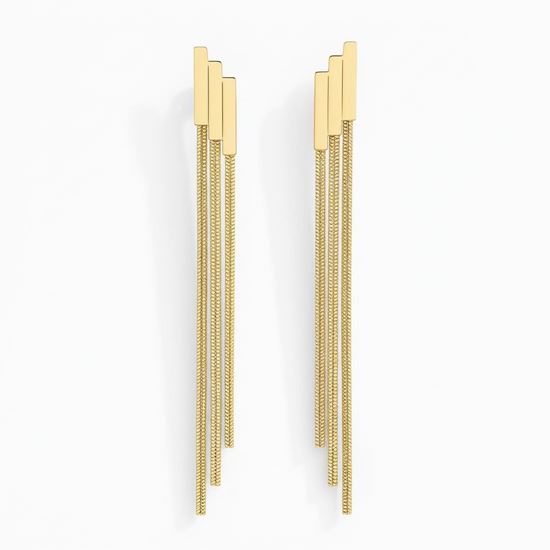 Immagine di Orecchini Frange Acciaio Inox Elegante Donna -  Lena Cascata