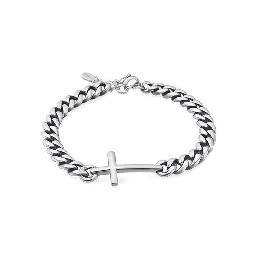 Immagine di Bracciale Uomo con crocce in acciaio-Chain Cross
