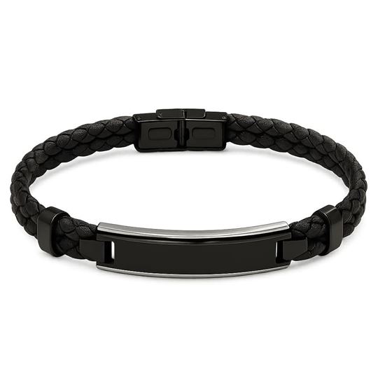 Immagine di Bracciale uomo in acciaio e il ecopelle- Leather Devin
