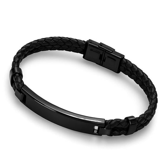 Immagine di Bracciale uomo in acciaio e il ecopelle- Leather Devin