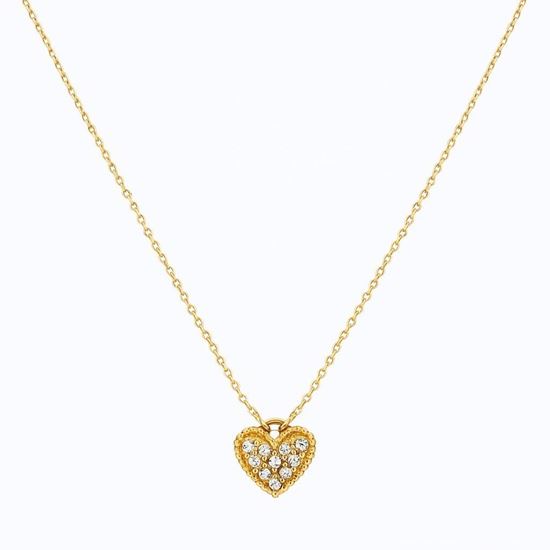 Immagine di Collana catenina Acciaio Inox Zirconi Filo Cuore - INCANTO