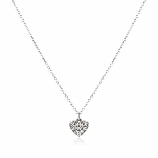 Immagine di Collana catenina Acciaio Inox Zirconi Filo Cuore - INCANTO