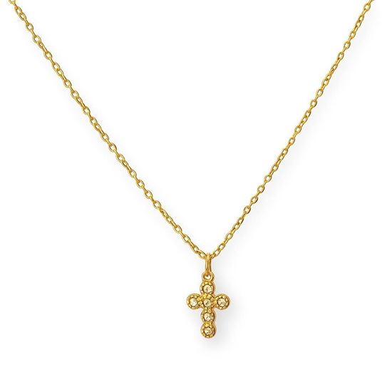 Immagine di Collana catenina Zirconi Acciaio Inox  Filo Croce - INCANTO Unisex