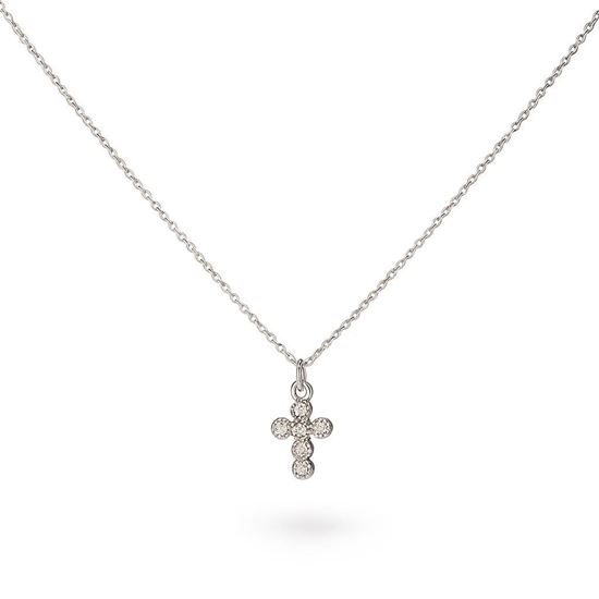 Immagine di Collana catenina Zirconi Acciaio Inox  Filo Croce - INCANTO Unisex