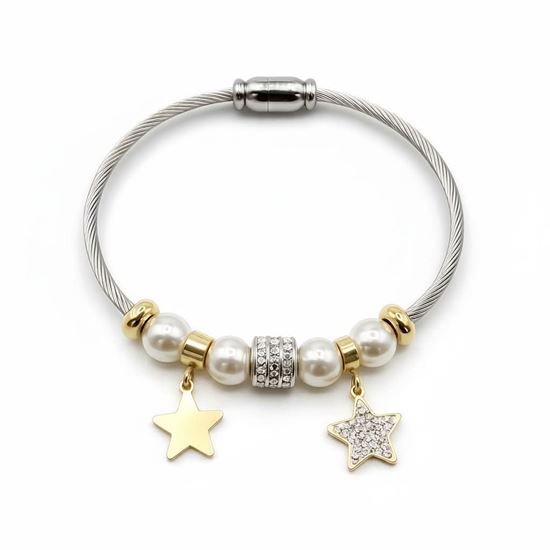 Immagine di Bracciale  con interruttore magnetico in acciaio-Pietra stella