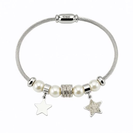 Immagine di Bracciale  con interruttore magnetico in acciaio-Pietra stella