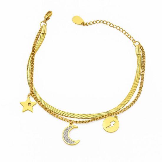 Immagine di Bracciale multifilo  donna acciaio Inox   - Stella Luna
