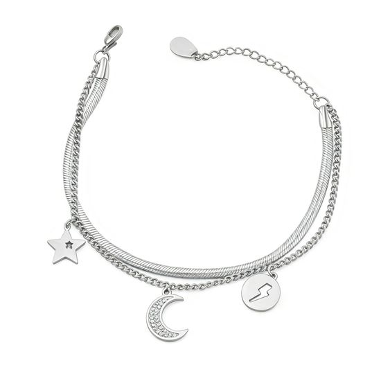 Immagine di Bracciale multifilo  donna acciaio Inox   - Stella Luna