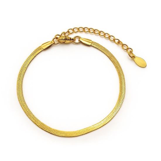 Immagine di Bracciale snake piatto in acciaio unisex -Ella one