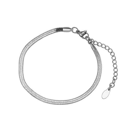 Immagine di Bracciale snake piatto in acciaio unisex -Ella one
