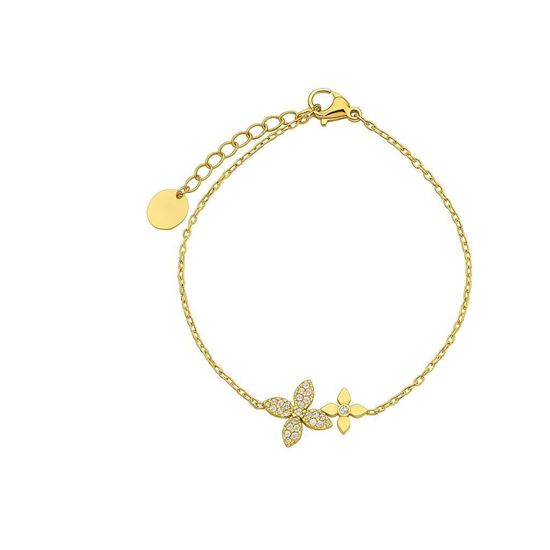 Immagine di Bracciale dona  sottile  fiore  in acciaio-Fiorella Twin