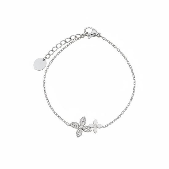 Immagine di Bracciale dona  sottile  fiore  in acciaio-Fiorella Twin